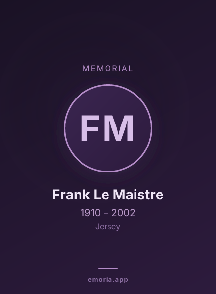 Memorial portrait of Frank Le Maistre