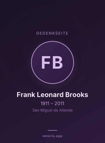 Gedenkportrait von Frank Leonard Brooks