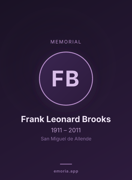 Memorial portrait of Frank Leonard Brooks