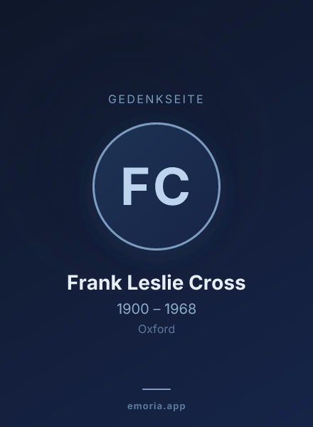 Gedenkportrait von Frank Leslie Cross