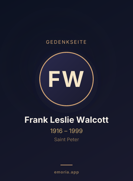 Gedenkportrait von Frank Leslie Walcott