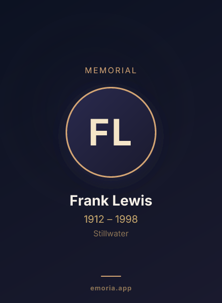 Memorial portrait of Frank Lewis
