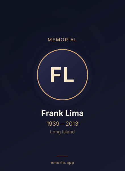 Memorial portrait of Frank Lima