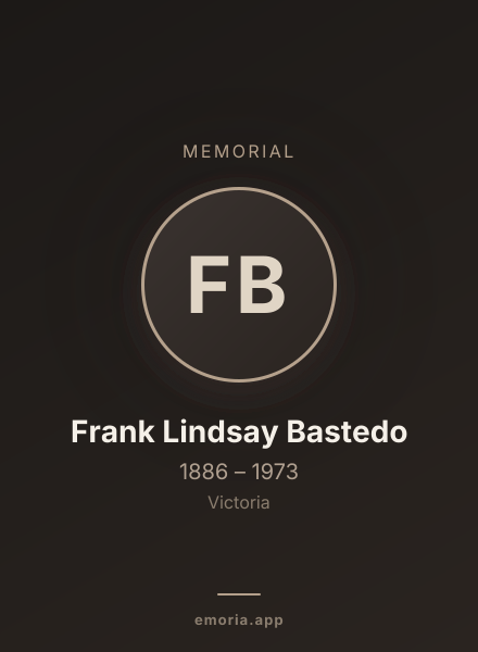 Memorial portrait of Frank Lindsay Bastedo