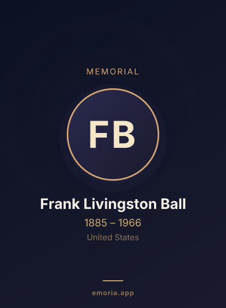 Memorial portrait of Frank Livingston Ball