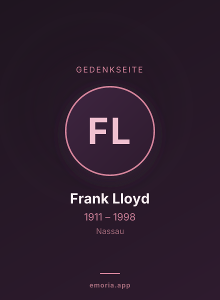 Gedenkportrait von Frank Lloyd
