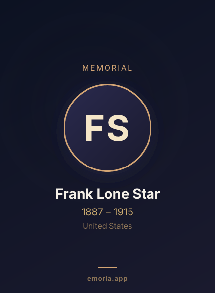 Memorial portrait of Frank Lone Star