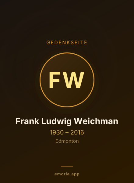 Gedenkportrait von Frank Ludwig Weichman