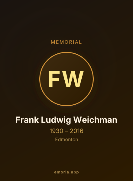 Memorial portrait of Frank Ludwig Weichman