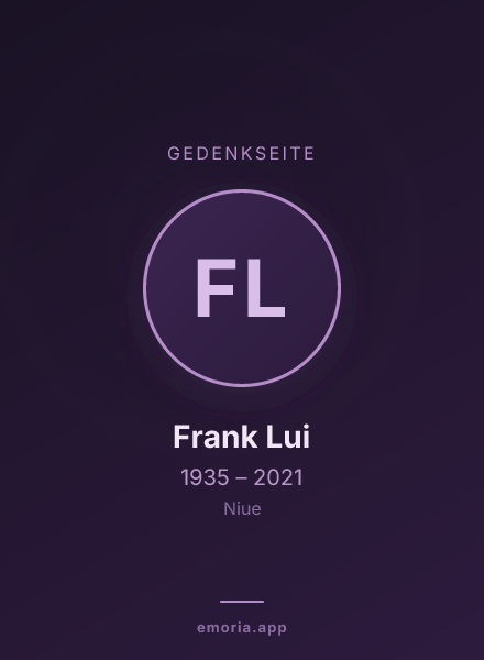 Gedenkportrait von Frank Lui