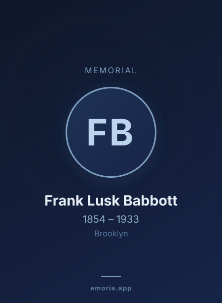 Memorial portrait of Frank Lusk Babbott