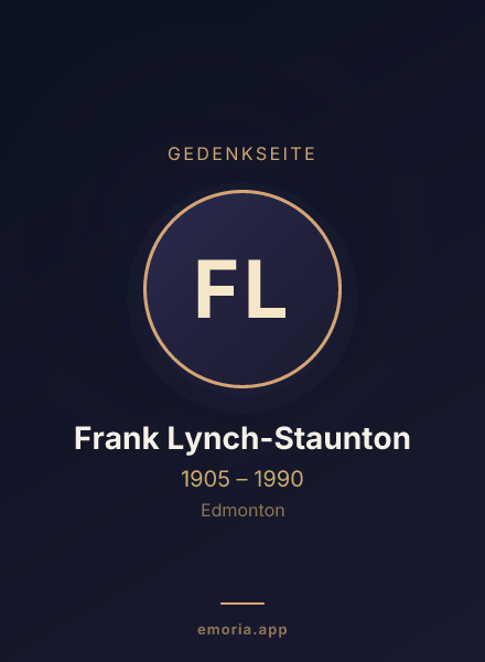 Gedenkportrait von Frank Lynch-Staunton