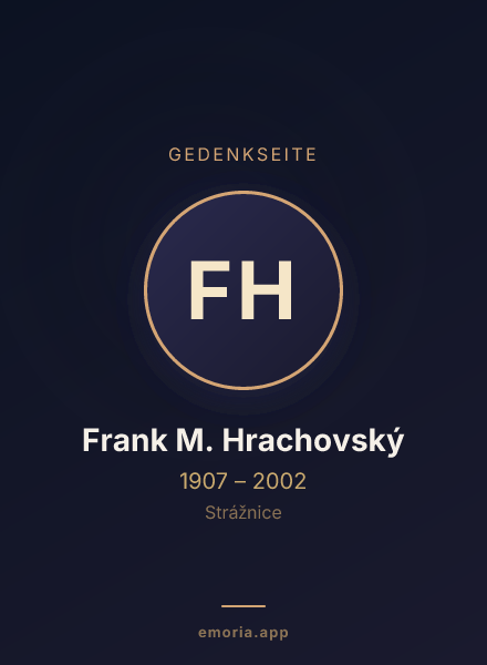 Gedenkportrait von Frank M. Hrachovský