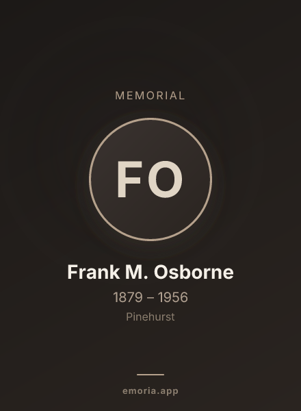 Memorial portrait of Frank M. Osborne