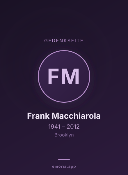 Gedenkportrait von Frank Macchiarola