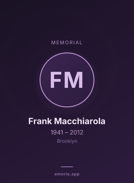 Memorial portrait of Frank Macchiarola