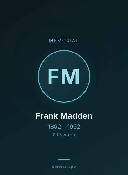 Memorial portrait of Frank Madden