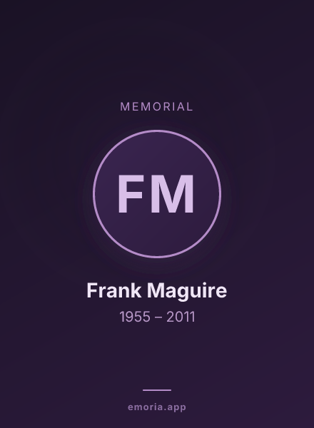 Memorial portrait of Frank Maguire