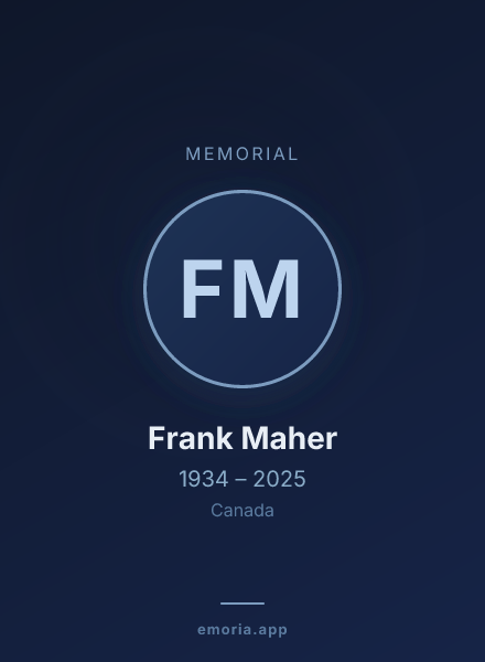 Memorial portrait of Frank Maher