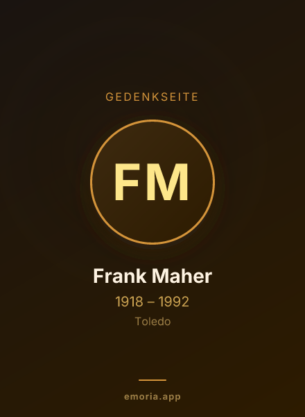 Gedenkportrait von Frank Maher