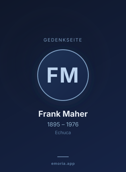 Gedenkportrait von Frank Maher