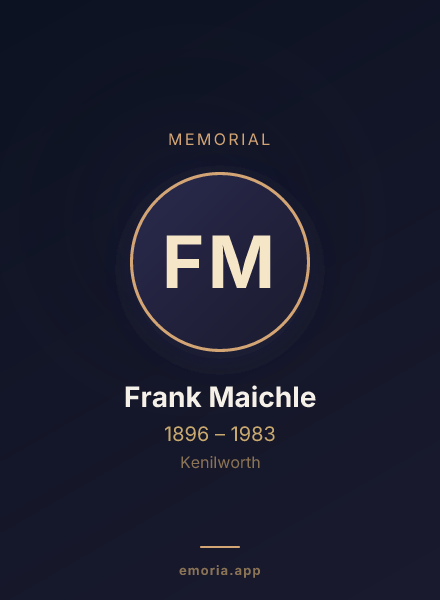 Memorial portrait of Frank Maichle