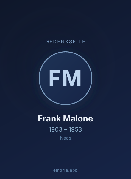 Gedenkportrait von Frank Malone