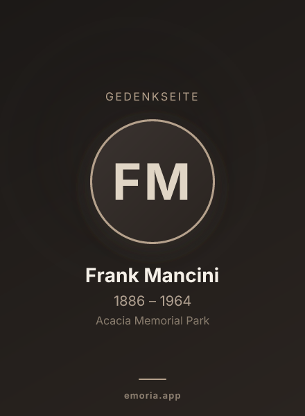 Gedenkportrait von Frank Mancini