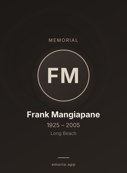 Memorial portrait of Frank Mangiapane
