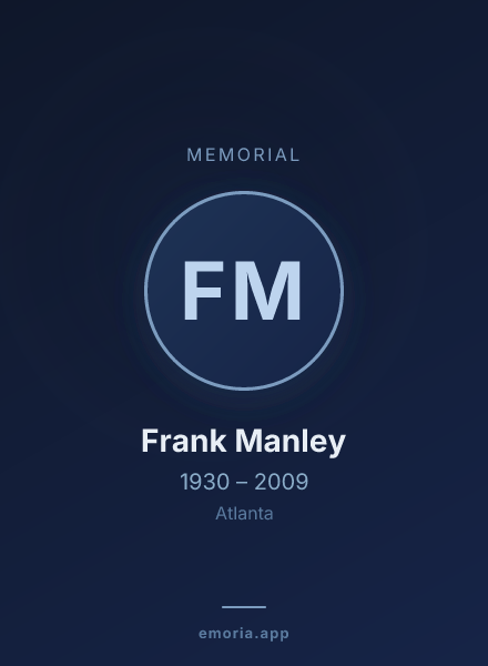 Memorial portrait of Frank Manley