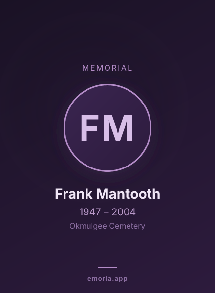 Memorial portrait of Frank Mantooth