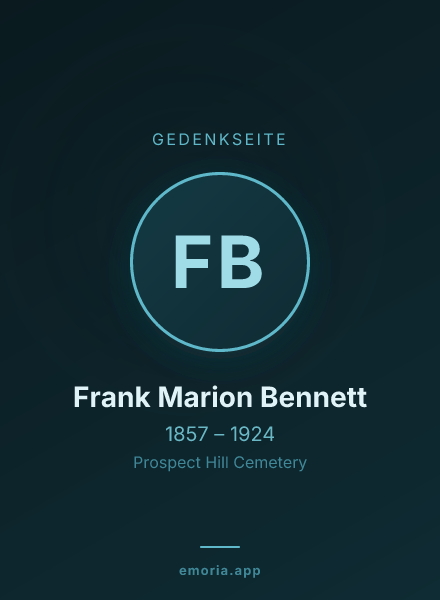 Gedenkportrait von Frank Marion Bennett