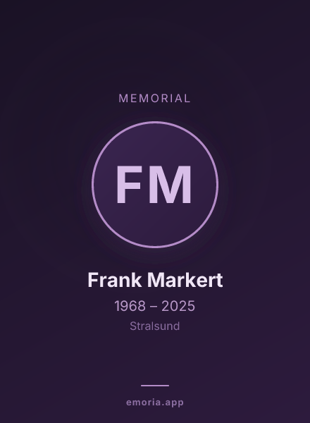 Memorial portrait of Frank Markert