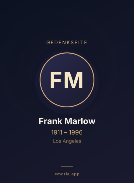 Gedenkportrait von Frank Marlow