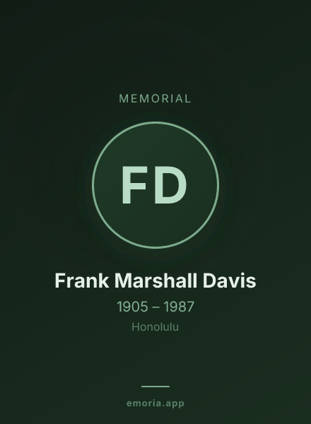 Memorial portrait of Frank Marshall Davis