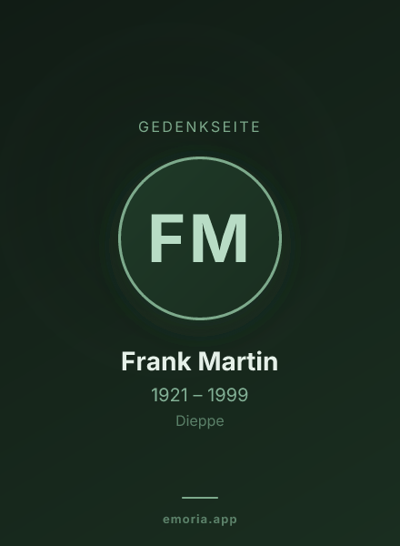 Gedenkportrait von Frank Martin