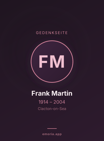 Gedenkportrait von Frank Martin