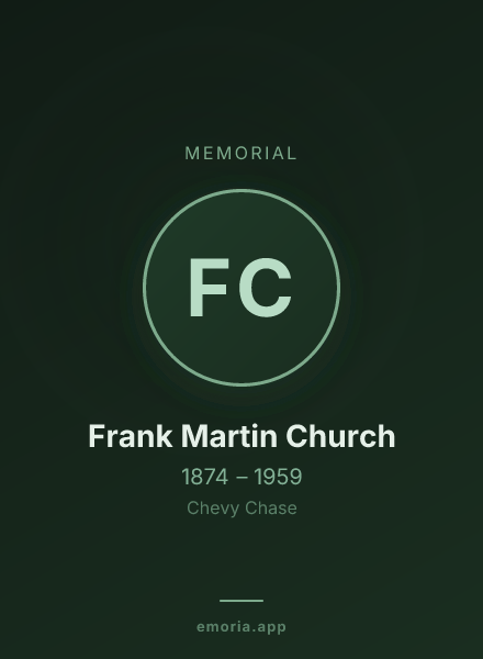 Memorial portrait of Frank Martin Church