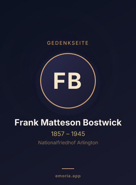 Gedenkportrait von Frank Matteson Bostwick