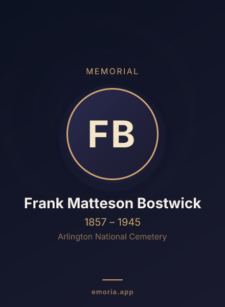 Memorial portrait of Frank Matteson Bostwick