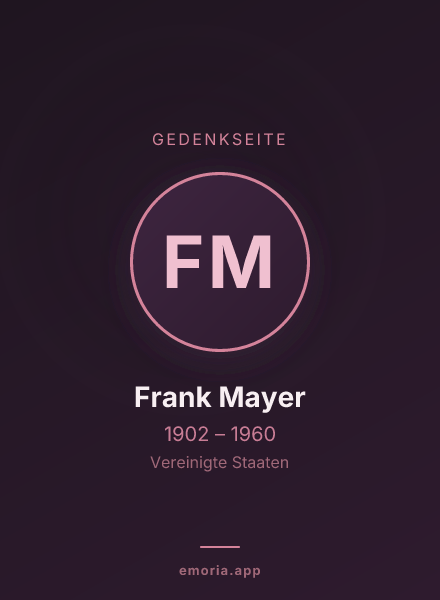 Gedenkportrait von Frank Mayer