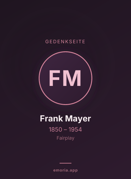 Gedenkportrait von Frank Mayer