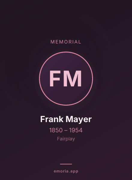 Memorial portrait of Frank Mayer