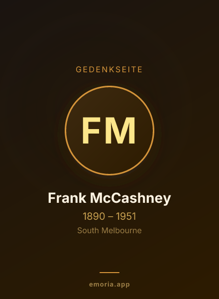 Gedenkportrait von Frank McCashney
