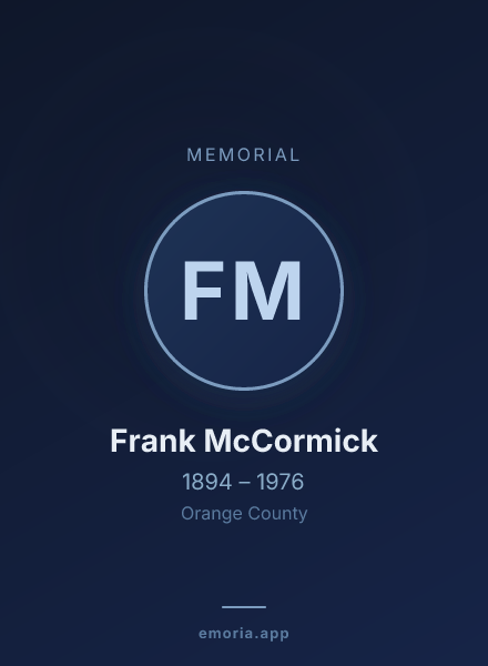 Memorial portrait of Frank McCormick