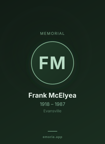 Memorial portrait of Frank McElyea