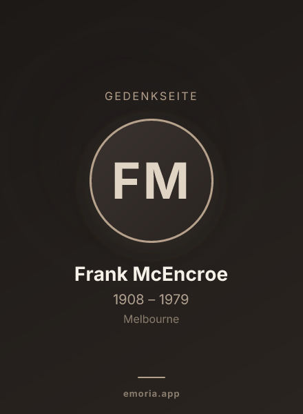 Gedenkportrait von Frank McEncroe