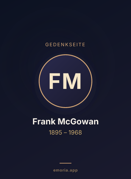 Gedenkportrait von Frank McGowan