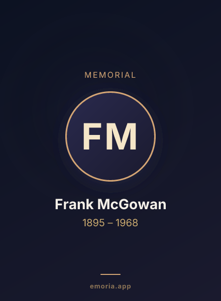 Memorial portrait of Frank McGowan