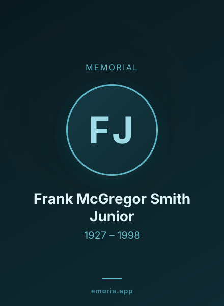 Memorial portrait of Frank McGregor Smith Junior